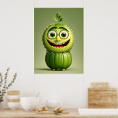 Funny cucumper Charakter Poster (Küche)