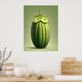 Funny cucumper Charakter Poster (Küche)