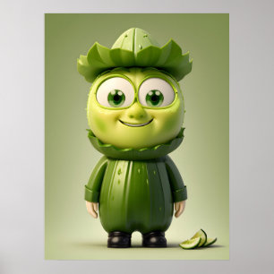 Funny cucumper Charakter Poster