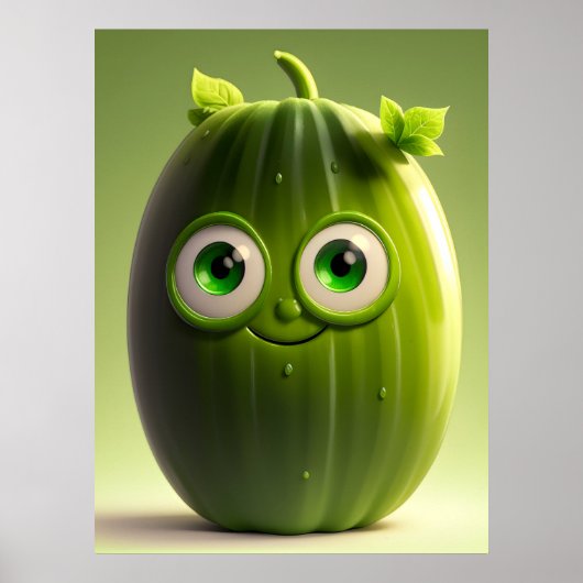 Funny cucumper Charakter Poster (Vorne)