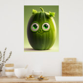 Funny cucumper Charakter Poster (Küche)