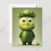 Funny cucumper Charakter Postkarte (Vorne/Hinten)