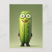 Funny cucumper Charakter Postkarte (Vorderseite)