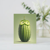 Funny cucumper Charakter Postkarte (Stehend Vorderseite)