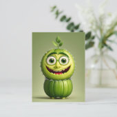 Funny cucumper Charakter Postkarte (Stehend Vorderseite)