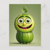 Funny cucumper Charakter Postkarte (Vorderseite)