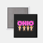 Funny Cud Ohio Midwestern Party O-h-i-o In Valenti Magnet (Vorderseite/Rückseite)