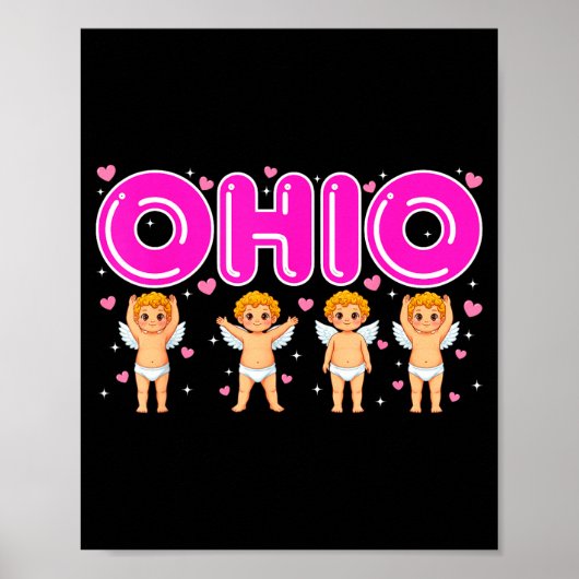 Funny Cud Ohio Midwestern Party O-h-i-o In Valenti Poster (Vorne)