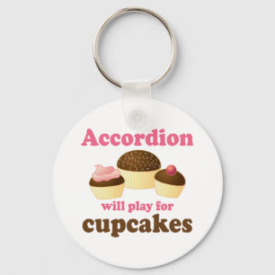 Funny Cupcake Accordion Music Quote Geschenk Schlüsselanhänger