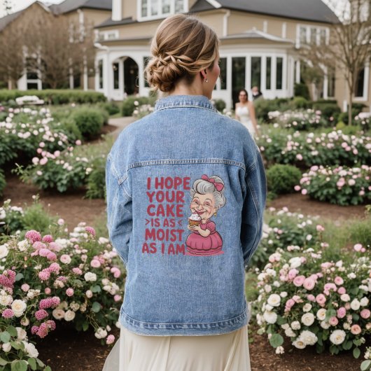 Funny Cupcake Backen Oma Quotes Cupcake Lover Jeansjacke (Hochzeit Rückseite)