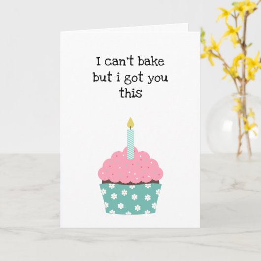 Funny Cupcake Birthday Karte (Gelbe Blume)