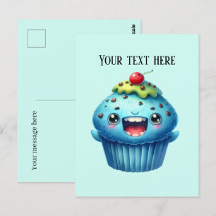 Funny cupcake Liebhaber fügen Text Postkarte