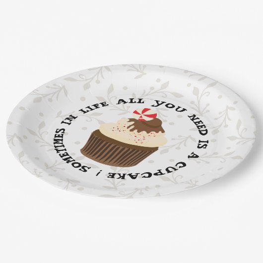 Funny Cupcake Paper Plate Pappteller (Schrägansicht)