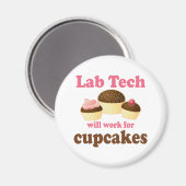 Funny Cupcakes Design Labrador Tech Magnet (Vorderseite/Rückseite)