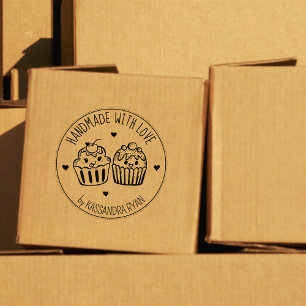 Funny Cupcakes, handgefertigt mit Liebe, Gummistempel