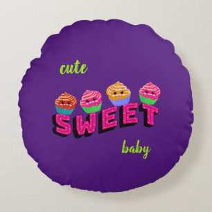 Funny cupcakes rundes kissen
