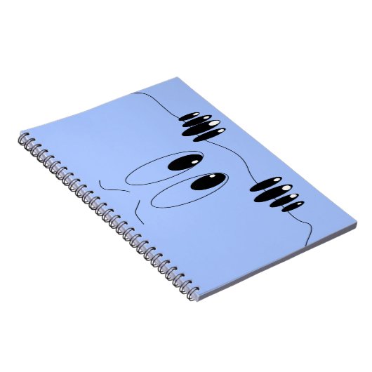 Funny Curiosity Eyes - Cartoon Zeichnend Glücklich Notizblock (Rechte Seite)