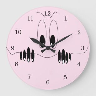 Funny Curiosity Eyes Clock Happy Smile Große Wanduhr