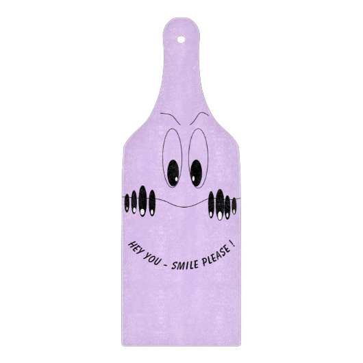 Funny Curiosity Eyes Cutting Board - Custom Text Schneidebrett (Vorderseite)