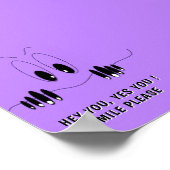 Funny Curiosity Eyes Poster Custom Text (Ecke)