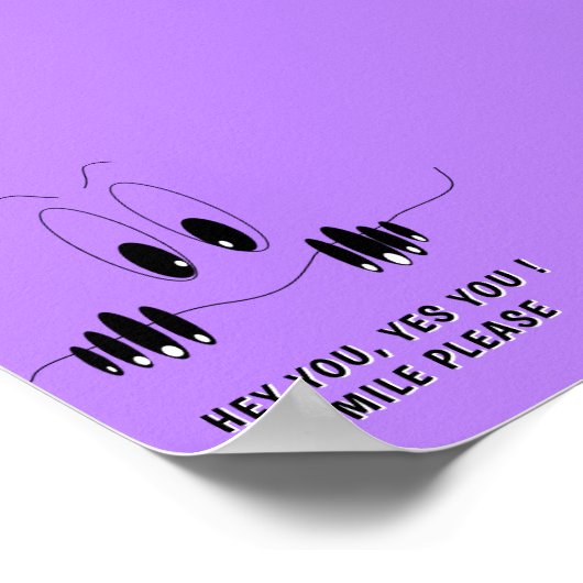 Funny Curiosity Eyes Poster Custom Text (Ecke)