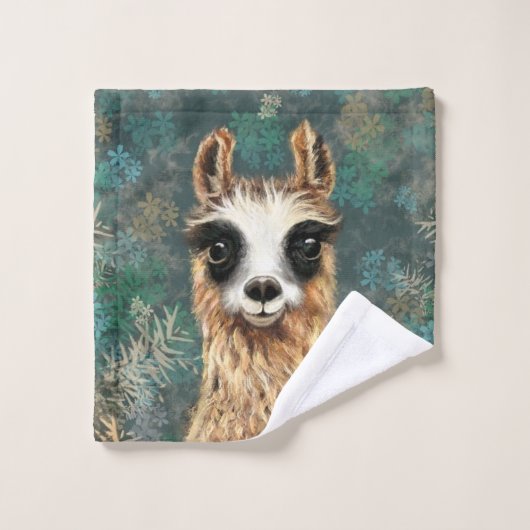 Funny Curious Alpaca Badetücher Badhandtuch Set (Waschlappen)