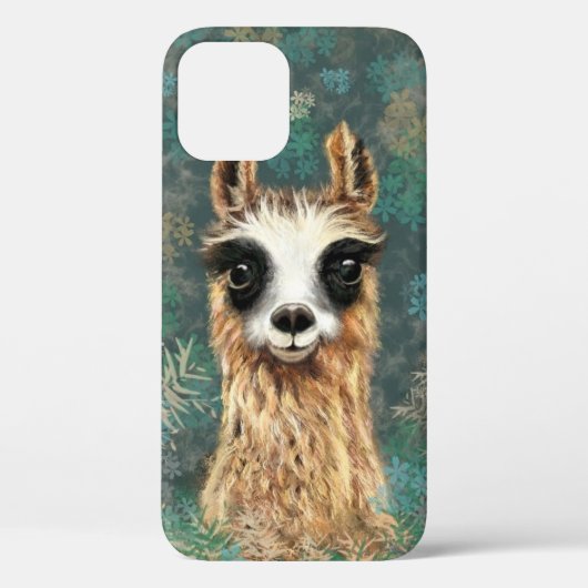 Funny Curious Llama iPhone Case (Rückseite)