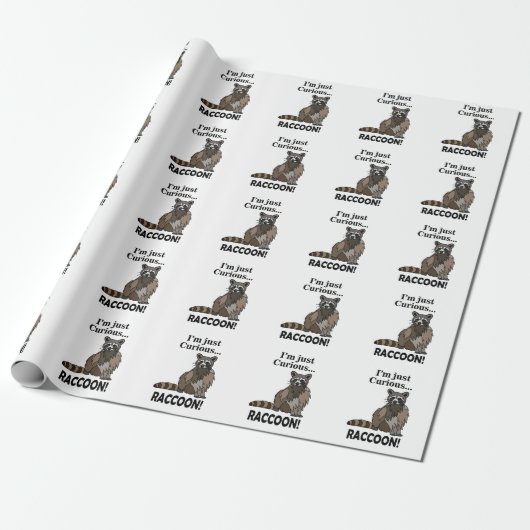 Funny Curious Raccoon Geschenkpapier (Ungerollt)