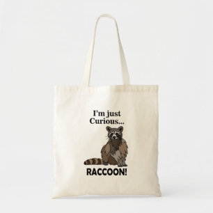 Funny Curious Raccoon Tragetasche