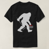 Funny Curling Bigfoot Geschenk Sasquatch Curling L T-Shirt (Design vorne)
