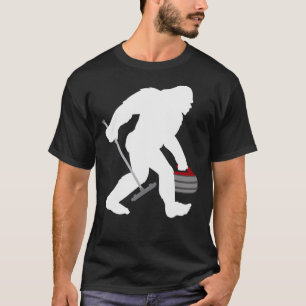 Funny Curling Bigfoot Geschenk Sasquatch Curling L T-Shirt