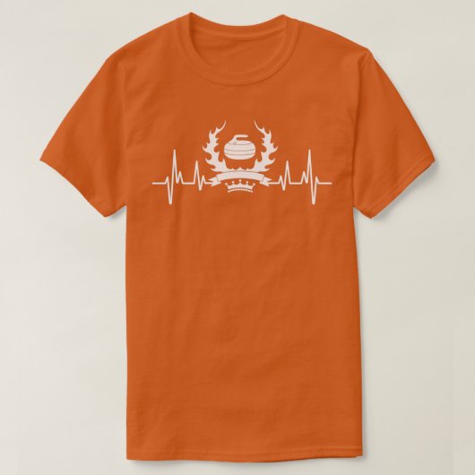 Funny Curling Hockey Heartbeat Frequenz für den Pl T-Shirt (Design vorne)