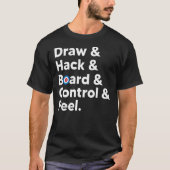 Funny Curling Mem zeichne Hack-Board Kontrolle Pee T-Shirt (Vorderseite)