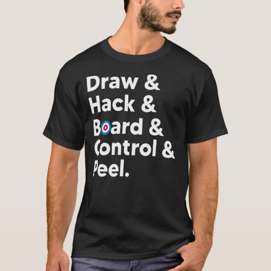 Funny Curling Mem zeichne Hack-Board Kontrolle Pee T-Shirt (Vorderseite)