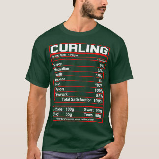 Funny Curling Nutrition Facts Gift Idee Frauen Män T-Shirt