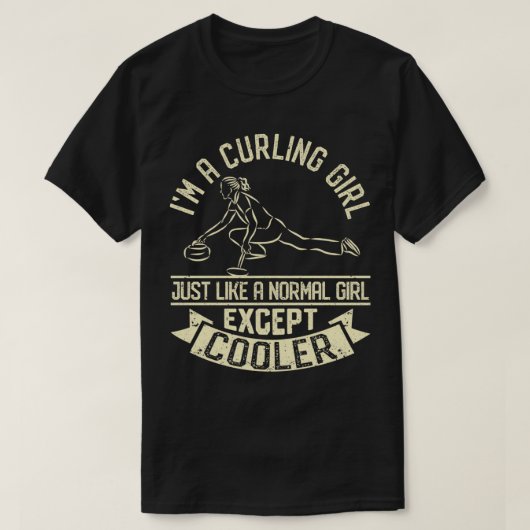 Funny Curling Wintersportmädchen T-Shirt (Design vorne)