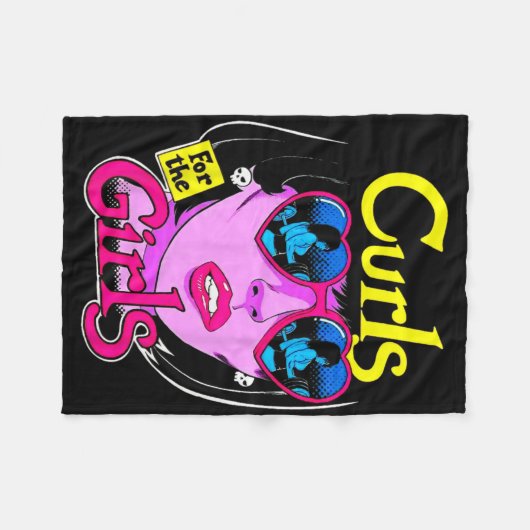 Funny Curls for Girls Gym Weightlift Bodybuildi Fleecedecke (Vorderseite (Horizontal))