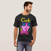 Funny Curls for Girls Gym Weightlift Bodybuildi T-Shirt (Vorne ganz)