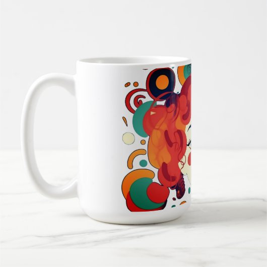 Funny Curly Girl, farbenfroh und lebendig Kaffeetasse (Links)