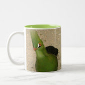 Funny Curry Guinea Turaco Green Bird Zweifarbige Tasse (Links)
