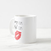 Funny Curvour Hips Rote Lippen Kaffeetasse (Vorderseite Links)