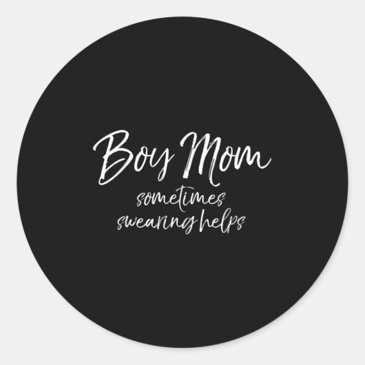 Funny Cussing Mother Gift Sometimes Swearing Helps Runder Aufkleber (Vorderseite)