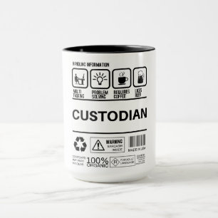 Funny Custodian Handling Information Tasse