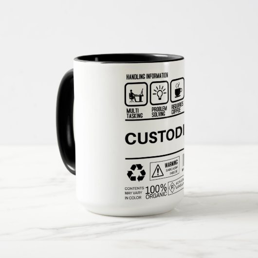 Funny Custodian Handling Information Tasse (Vorderseite Links)