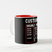 Funny Custodian Hourly Rate Zwei-Tone-Tasse Zweifarbige Tasse (Vorderseite Links)