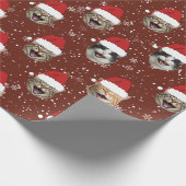 Funny Custom 3 Cat Faces Weihnachts-Weihnachtsmann Geschenkpapier (Ecke)