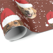 Funny Custom 3 Hund sieht Weihnachten Weihnachtsma Geschenkpapier (Rolleneckpunkt)
