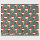 Funny Custom 3 Hund sieht Weihnachten Weihnachtsma Geschenkpapier (Flach)