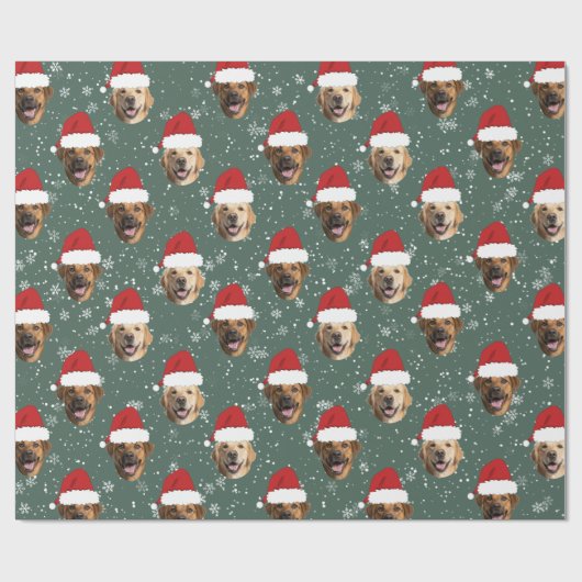 Funny Custom 3 Hund sieht Weihnachten Weihnachtsma Geschenkpapier (Flach)