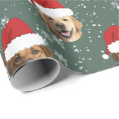 Funny Custom 3 Hund sieht Weihnachten Weihnachtsma Geschenkpapier (Rolleneckpunkt)